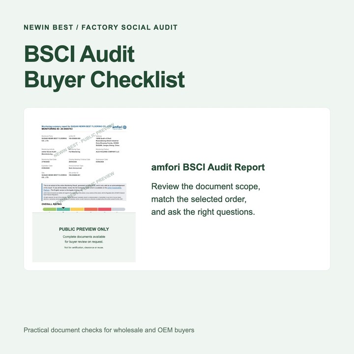 BSCI Audit for an EVA Foam Mat Factory: Buyer Checklist