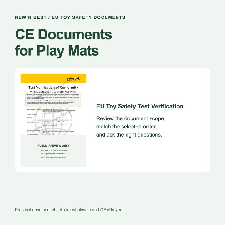 CE Documents for EVA Puzzle Play Mats: EN71 and EU Declaration