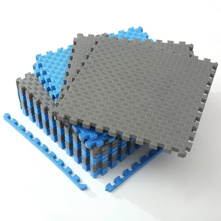 Five-stripe EVA tiles and matching edge-strip options