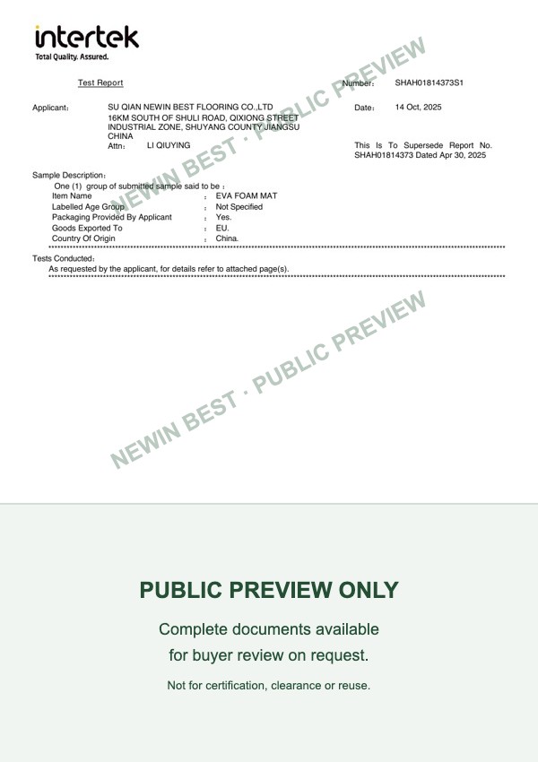 EN71 / REACH / ASTM Test Report